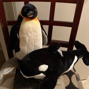 Penguin and Orca Plush Toys